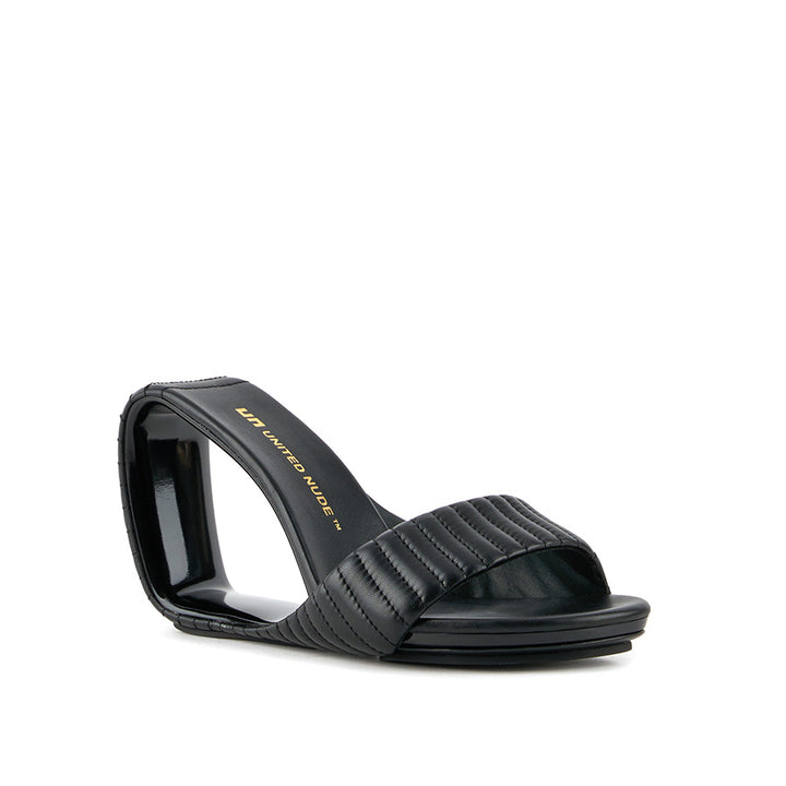 United Nude Mobius Hi Black Puffier Klapki na Obcasie Czarne