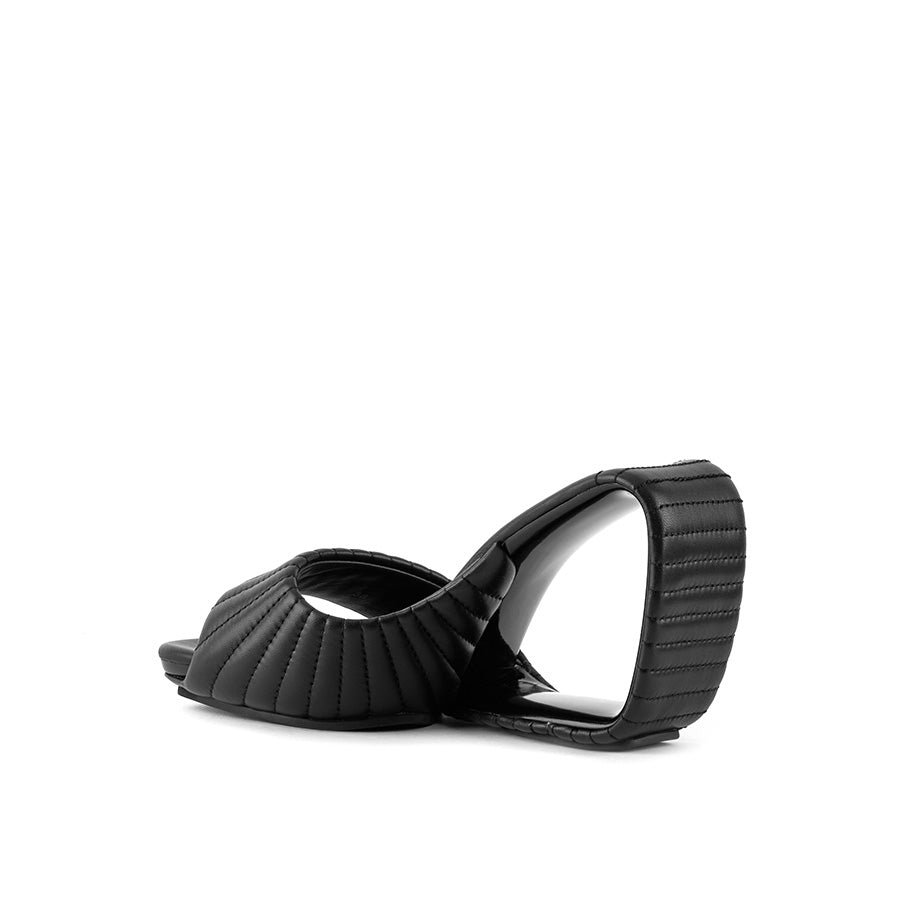United Nude Mobius Hi Black Puffier Klapki na Obcasie Czarne
