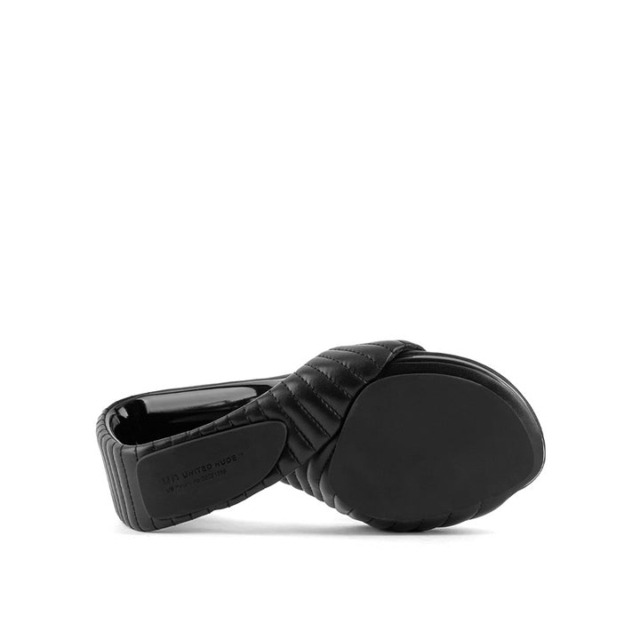 United Nude Mobius Hi Black Puffier Klapki na Obcasie Czarne