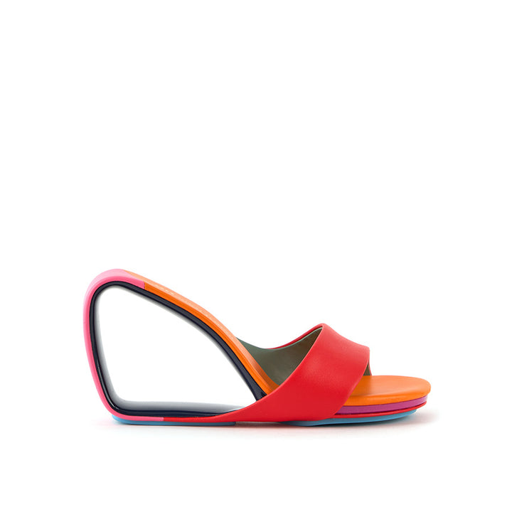 United Nude Mobius Hi Solaria Klapki na Obcasie Czerwone