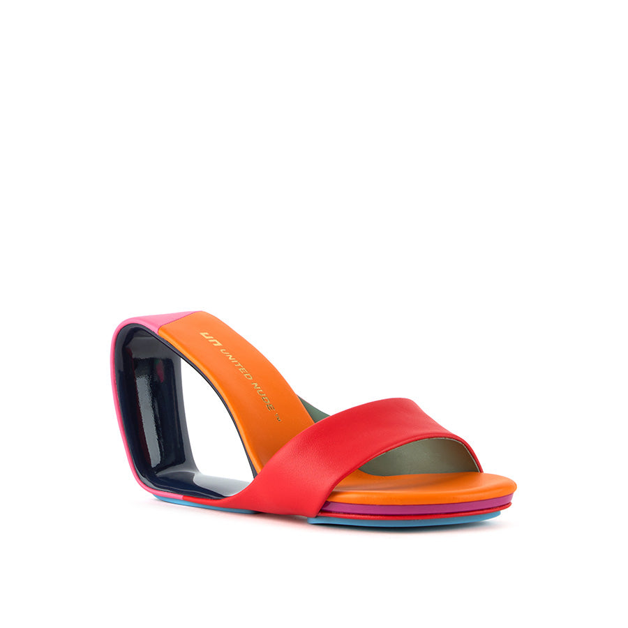 United Nude Mobius Hi Solaria Klapki na Obcasie Czerwone