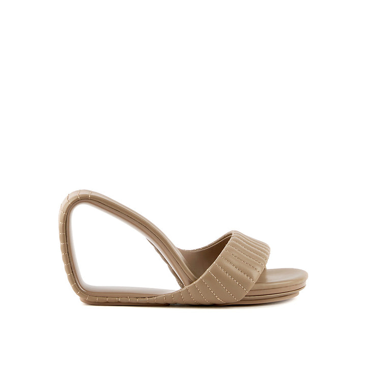 United Nude Mobius Hi Timeless Taupe Puffier Klapki na Obcasie Beżowe