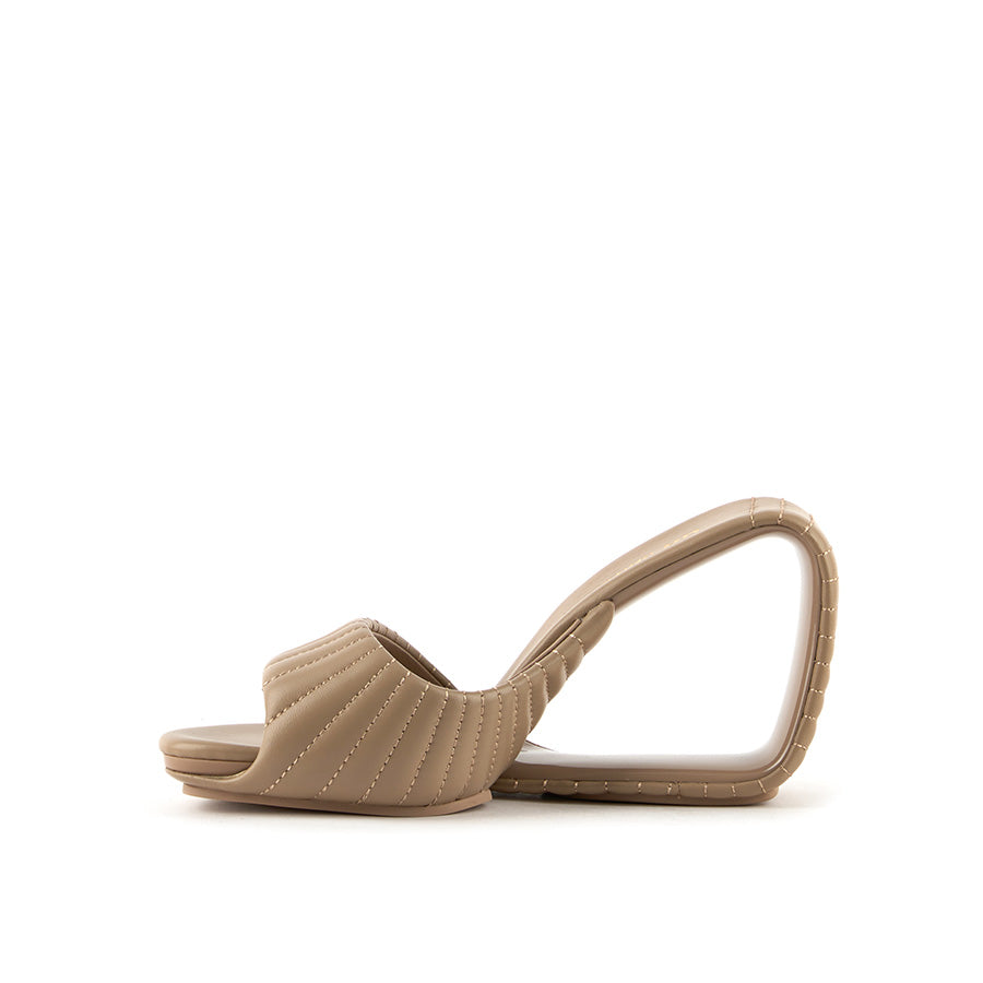 United Nude Mobius Hi Timeless Taupe Puffier Klapki na Obcasie Beżowe