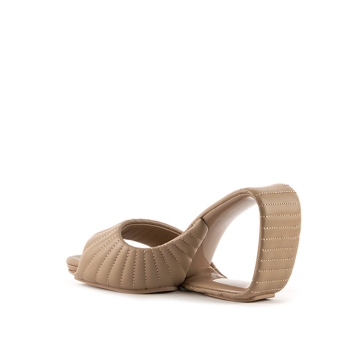 United Nude Mobius Hi Timeless Taupe Puffier Klapki na Obcasie Beżowe