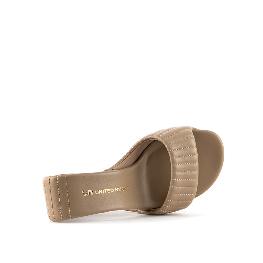 United Nude Mobius Hi Timeless Taupe Puffier Klapki na Obcasie Beżowe