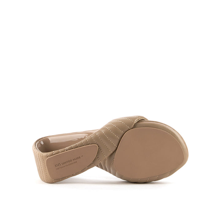 United Nude Mobius Hi Timeless Taupe Puffier Klapki na Obcasie Beżowe