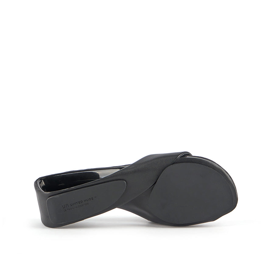 United Nude Mobius Mid Black Klapki na Obcasie Czarne