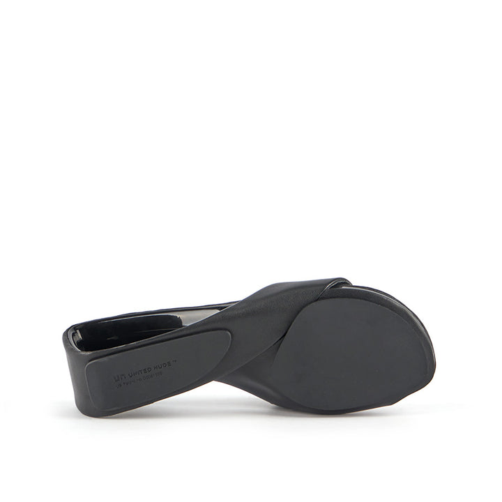 United Nude Mobius Mid Black Klapki na Obcasie Czarne