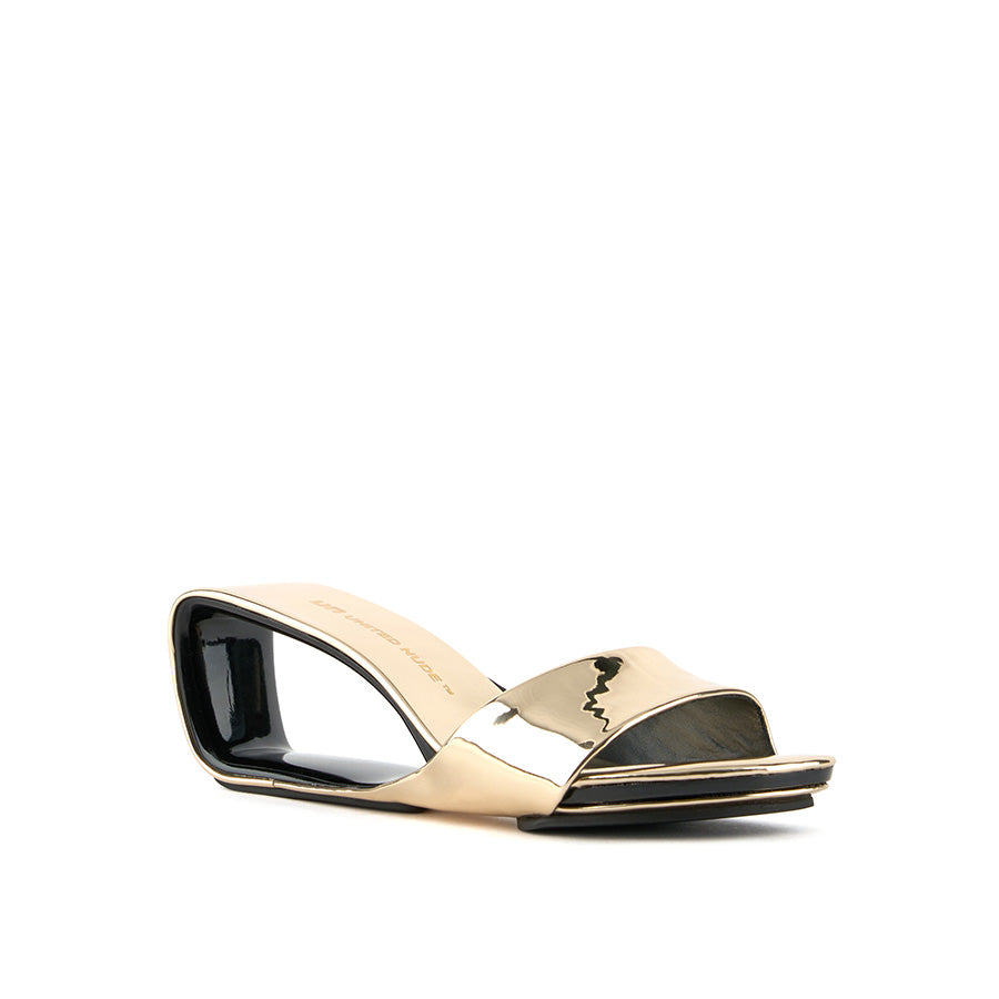 United Nude Mobius Mid Gold II Klapki na Obcasie Złote