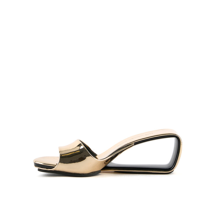 United Nude Mobius Mid Gold II Klapki na Obcasie Złote