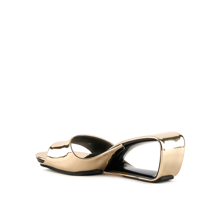 United Nude Mobius Mid Gold II Klapki na Obcasie Złote