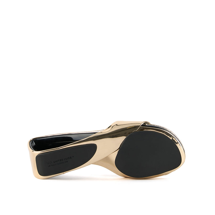United Nude Mobius Mid Gold II Klapki na Obcasie Złote