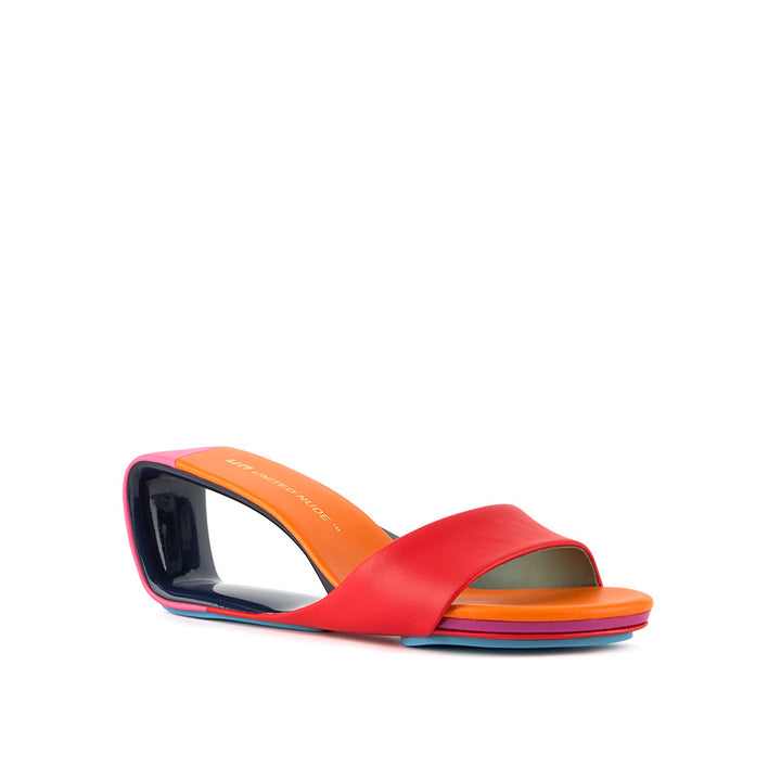United Nude Mobius Mid Solaria Klapki na Obcasie Czerwone