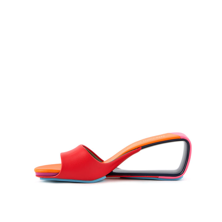 United Nude Mobius Mid Solaria Klapki na Obcasie Czerwone