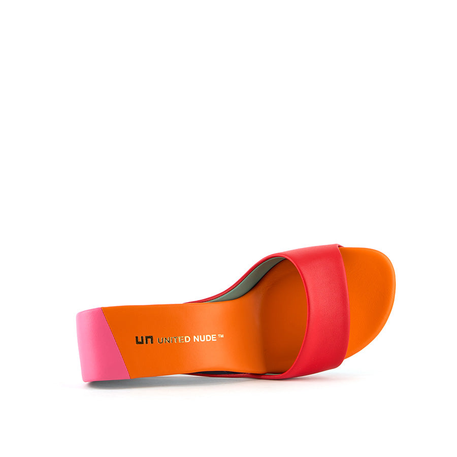 United Nude Mobius Mid Solaria Klapki na Obcasie Czerwone