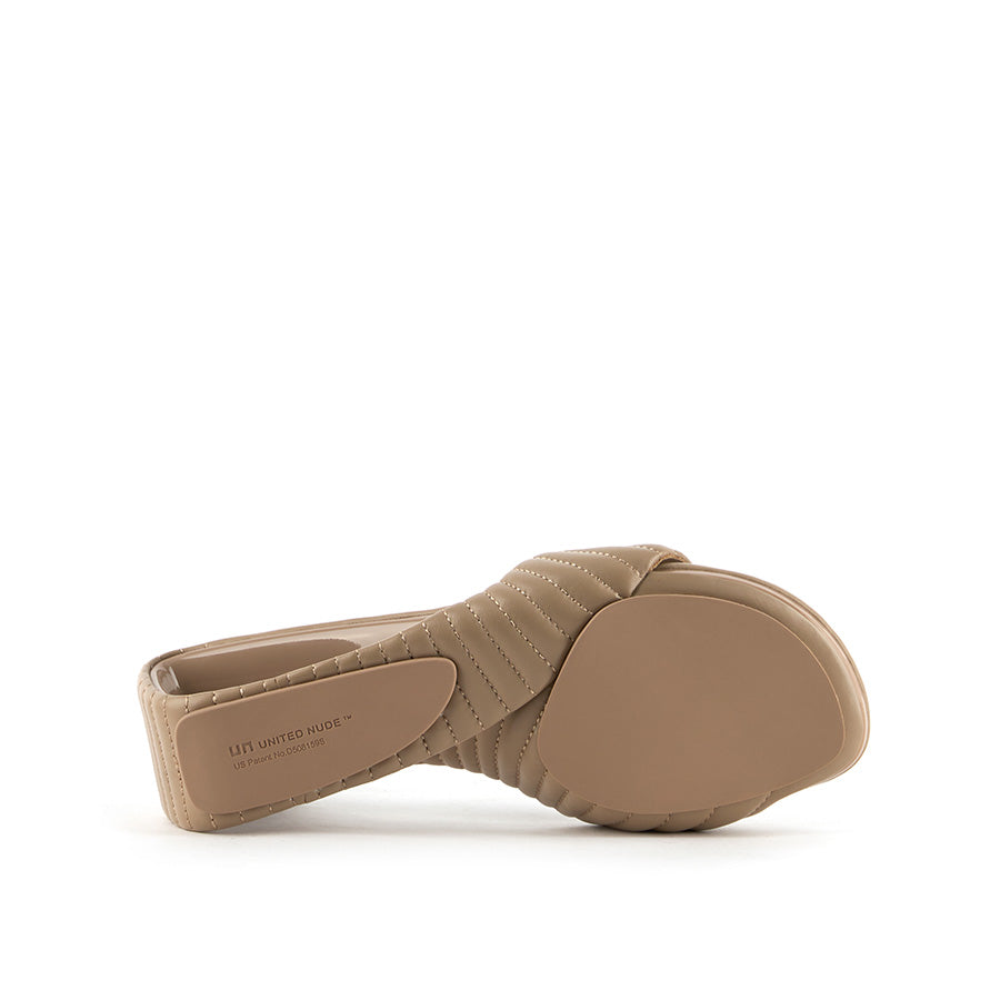 United Nude Mobius Mid Timeless Taupe Puffier Klapki na Obcasie Beżowe