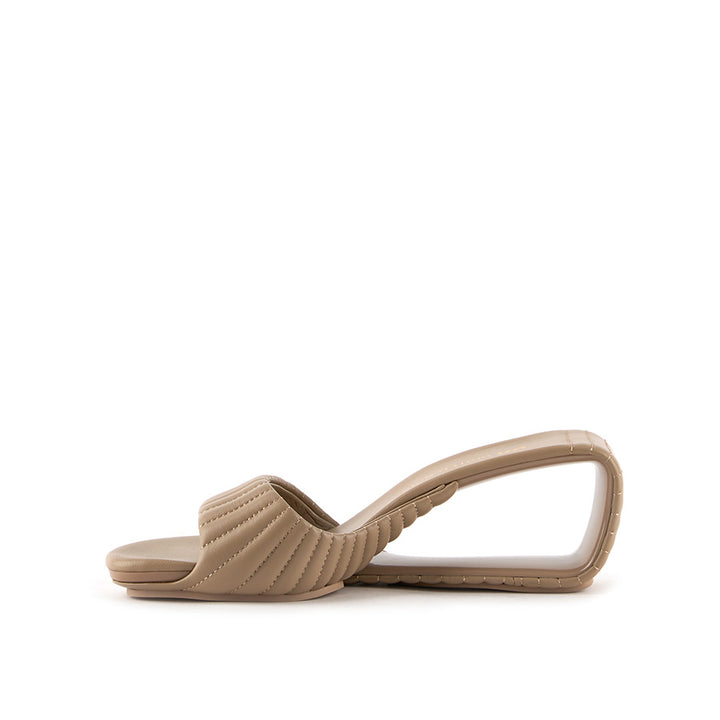 United Nude Mobius Mid Timeless Taupe Puffier Klapki na Obcasie Beżowe