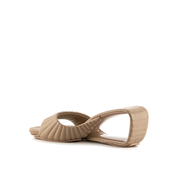 United Nude Mobius Mid Timeless Taupe Puffier Klapki na Obcasie Beżowe