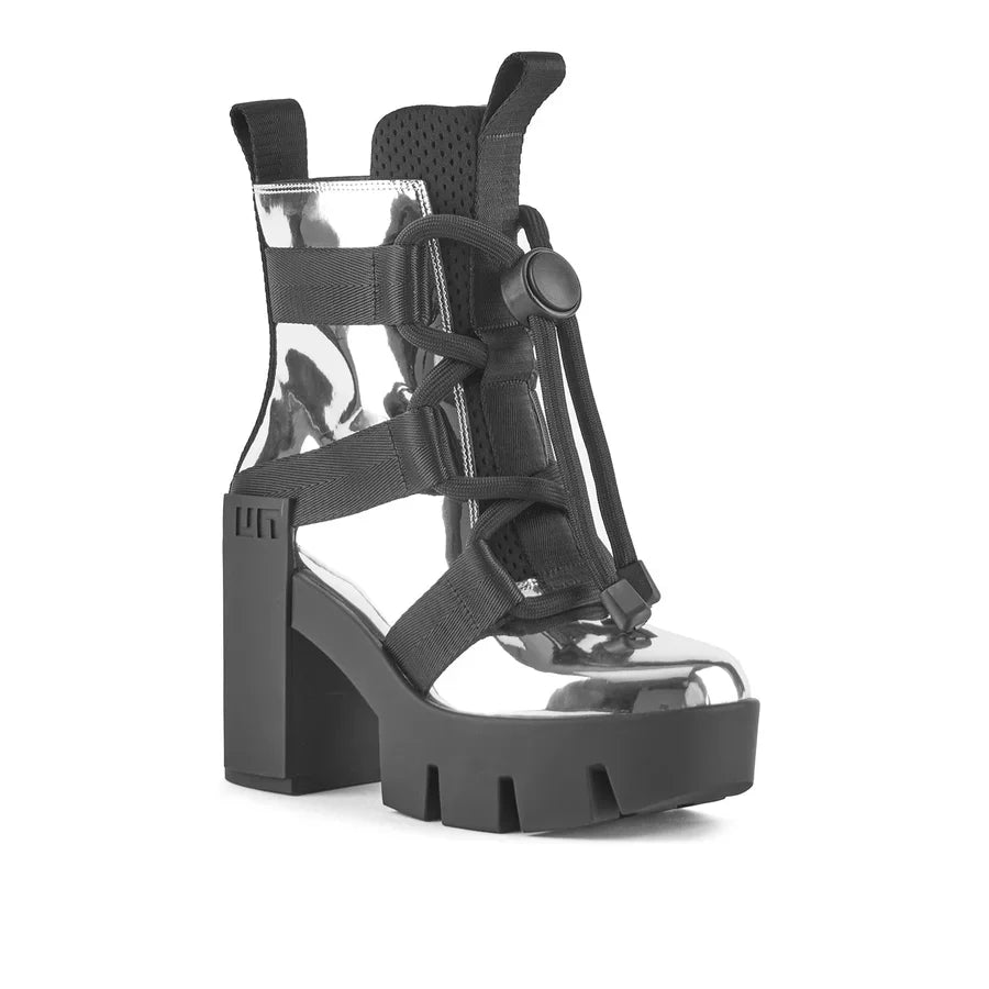 United Nude Grip Nomad Mid II Silver Botki Damskie na Obcasie Srebrne