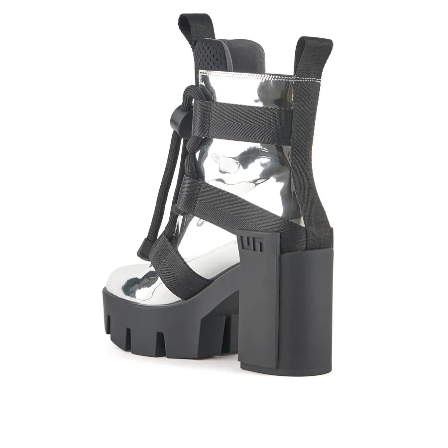 United Nude Grip Nomad Mid II Silver Botki Damskie na Obcasie Srebrne