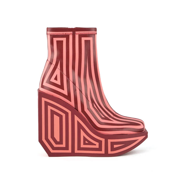 United Nude Wa Bootie Hi Cranberry Mix Botki Damskie na Platformie Czerwone