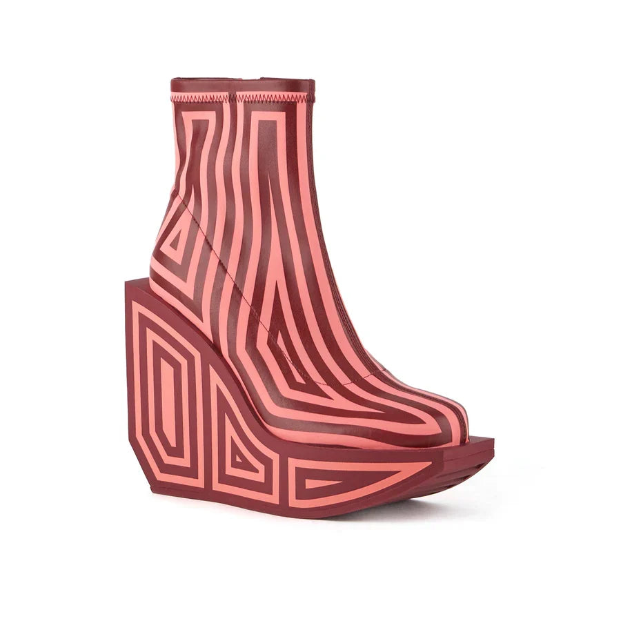 United Nude Wa Bootie Hi Cranberry Mix Botki Damskie na Platformie Czerwone