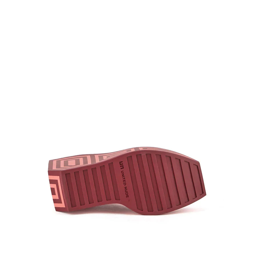 United Nude Wa Bootie Hi Cranberry Mix Botki Damskie na Platformie Czerwone