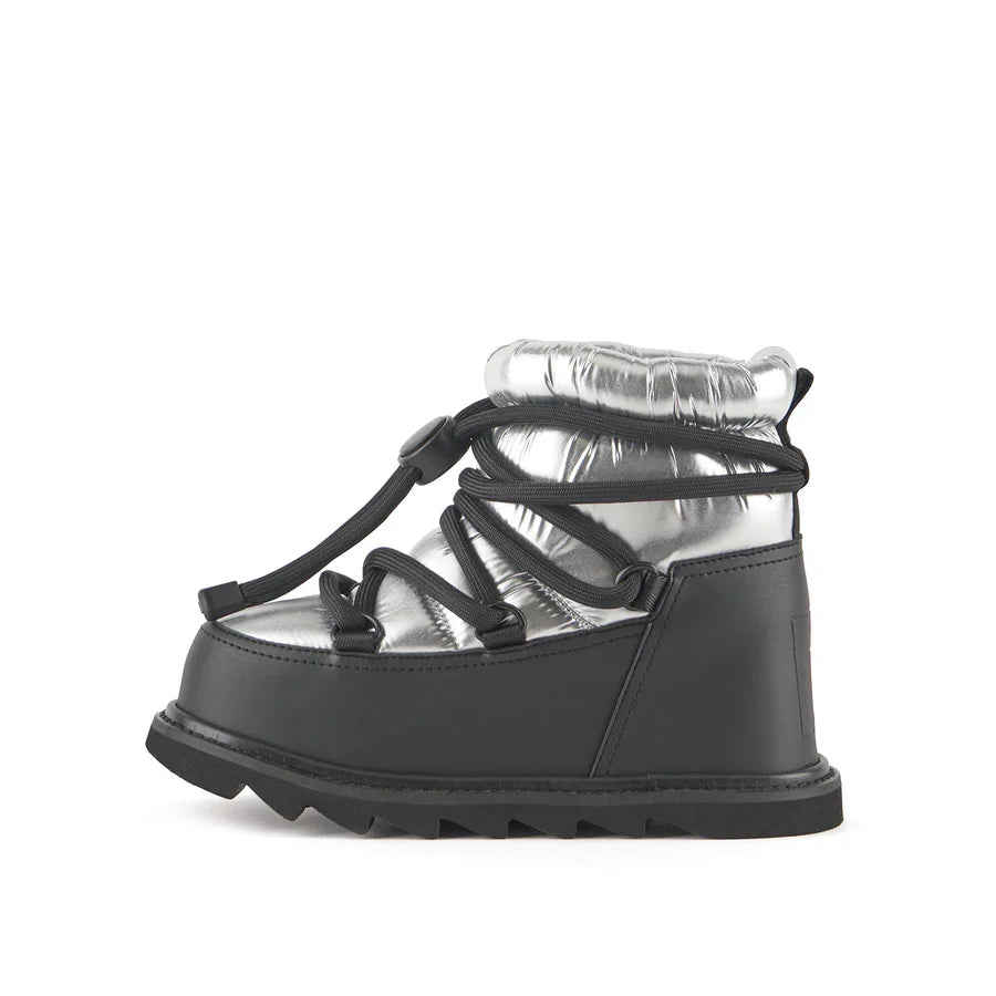 United Nude Zembla Bubble Bootie Silver Botki Damskie Zimowe Srebrne