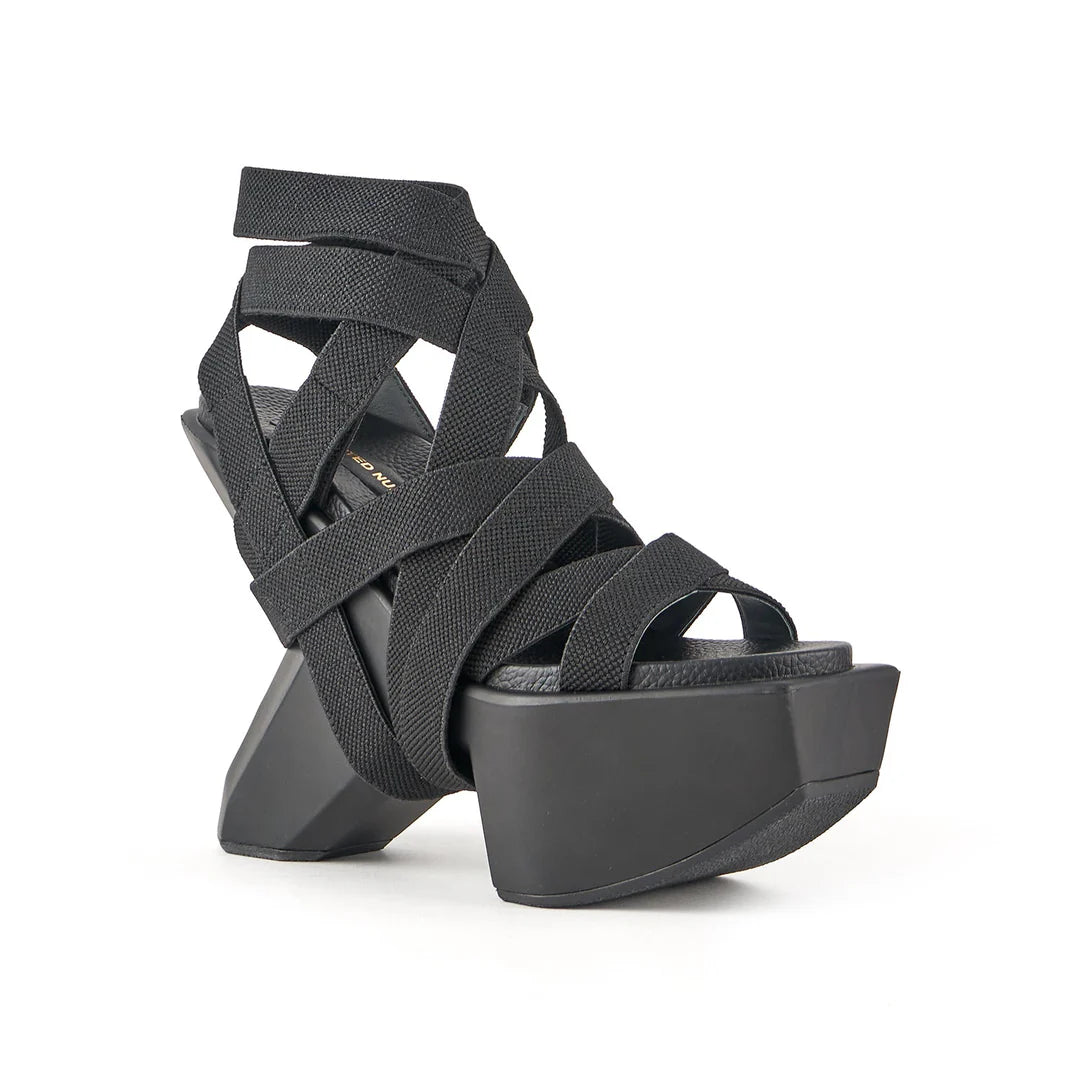 United Nude Boulder Bondage Black Sandały na Platformie Damskie Czarne