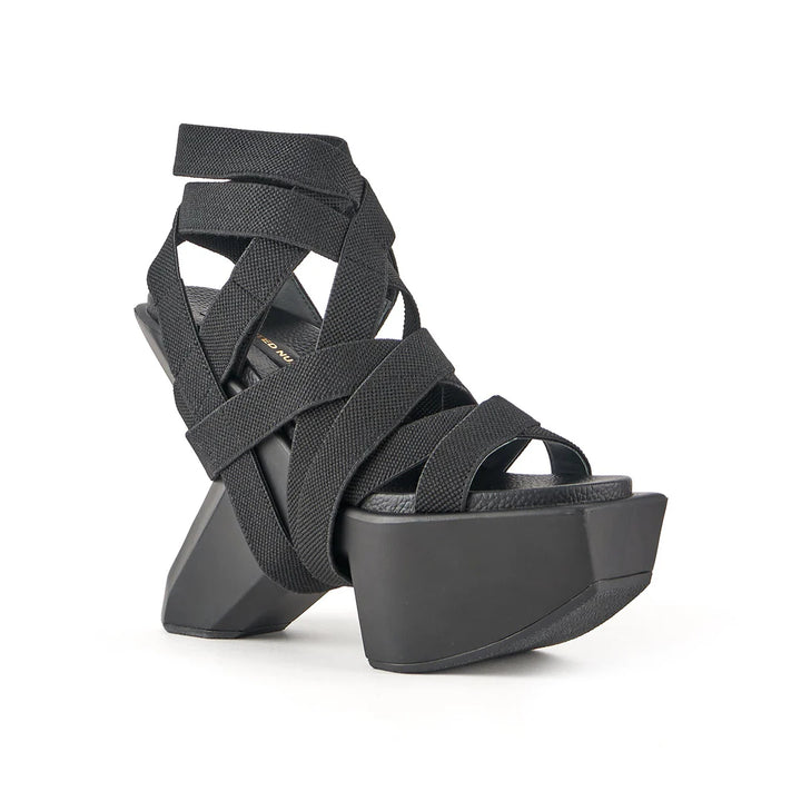 United Nude Boulder Bondage Black Sandały na Platformie Damskie Czarne