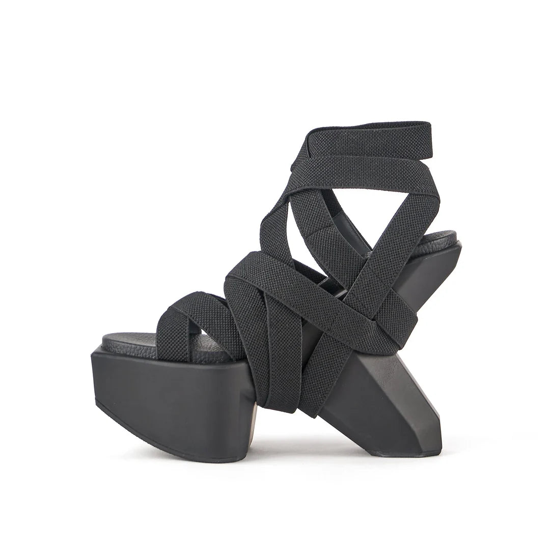 United Nude Boulder Bondage Black Sandały na Platformie Damskie Czarne
