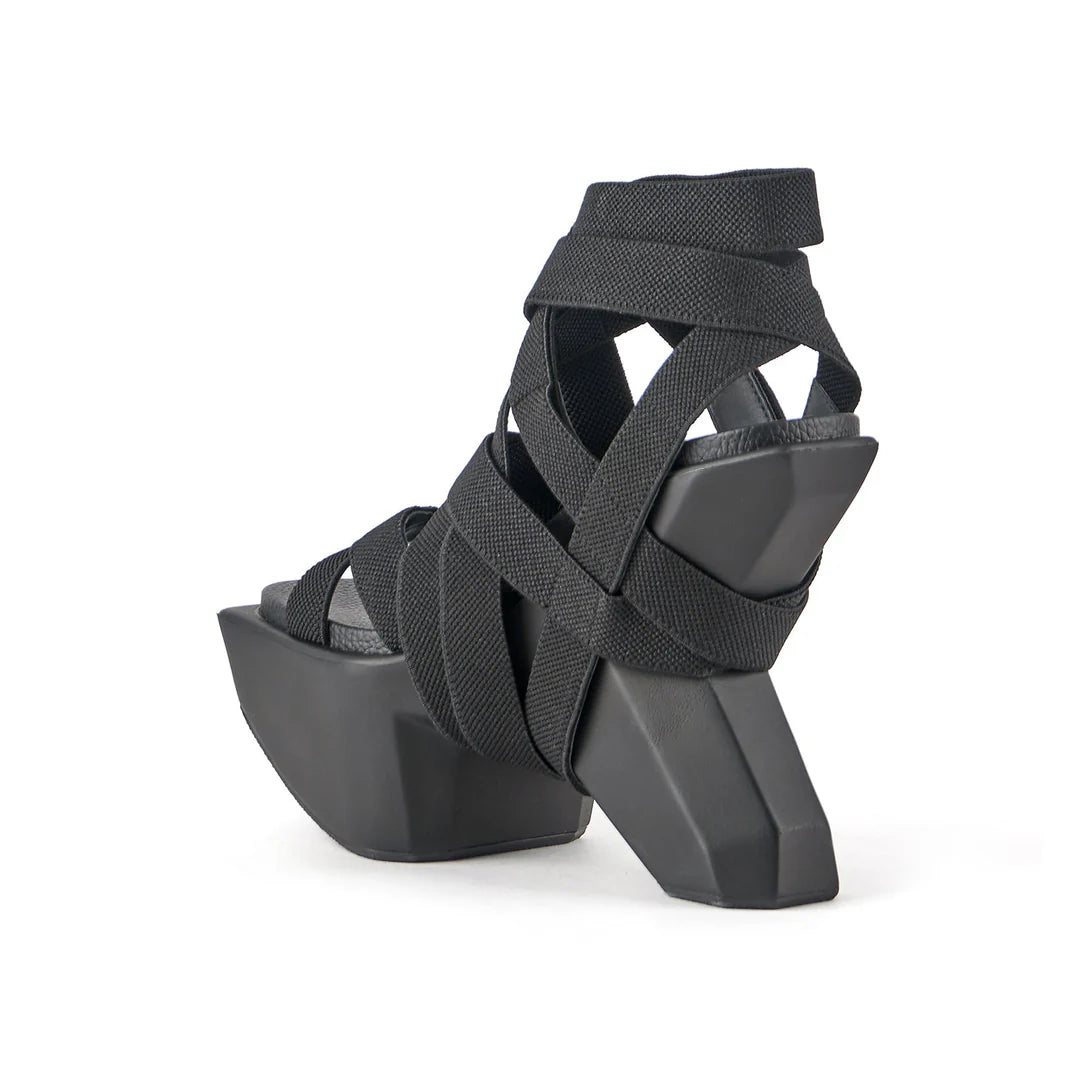 United Nude Boulder Bondage Black Sandały na Platformie Damskie Czarne