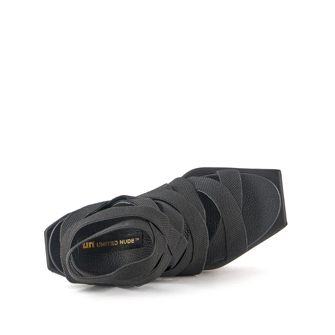 United Nude Boulder Bondage Black Sandały na Platformie Damskie Czarne