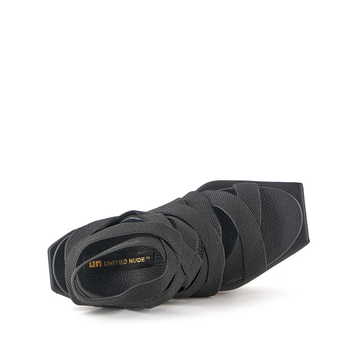 United Nude Boulder Bondage Black Sandały na Platformie Damskie Czarne