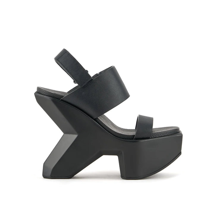 United Nude Boulder Sandal Black Sandały Damskie Na Obcasie Czarne