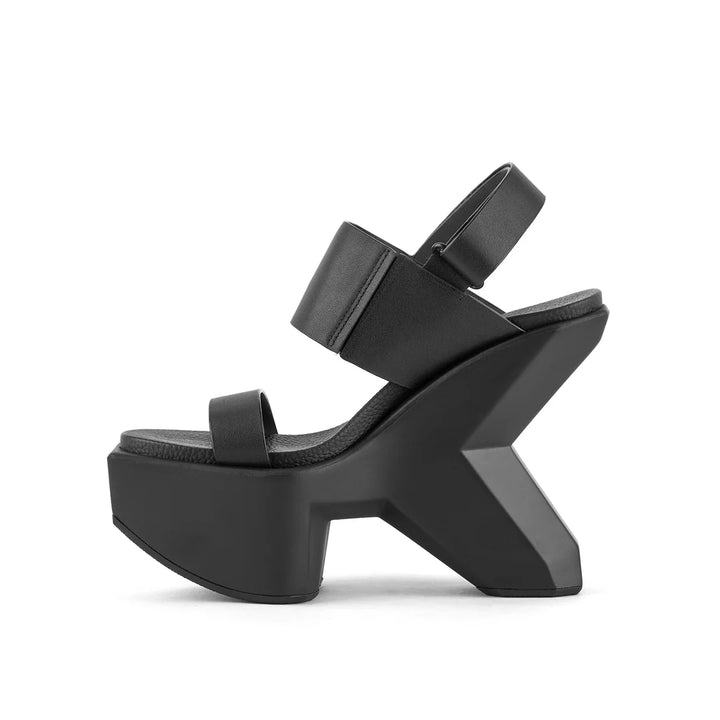 United Nude Boulder Sandal Black Sandały Damskie Na Obcasie Czarne