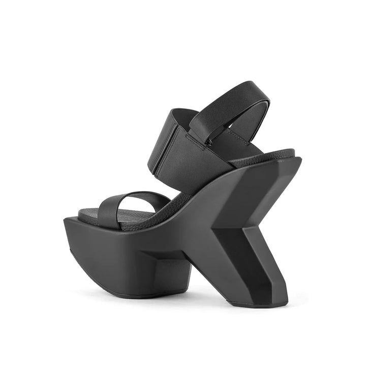 United Nude Boulder Sandal Black Sandały Damskie Na Obcasie Czarne