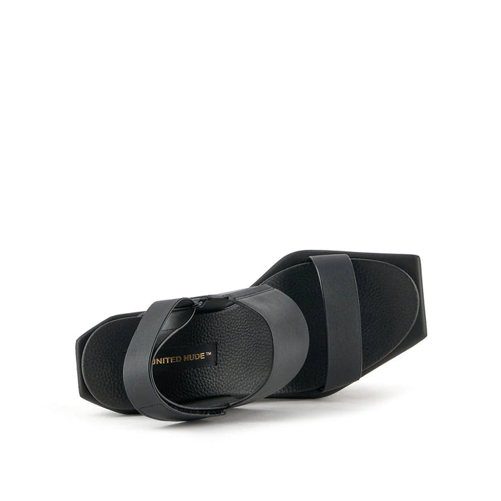 United Nude Boulder Sandal Black Sandały Damskie Na Obcasie Czarne