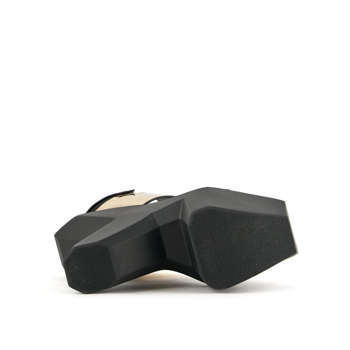 United Nude Boulder Sandal Gold Sandały Damskie Na Obcasie Czarne Złote