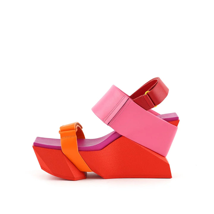United Nude Brutt Sandal Lily Sandały Damskie Beżowe na Platformie Czerwone