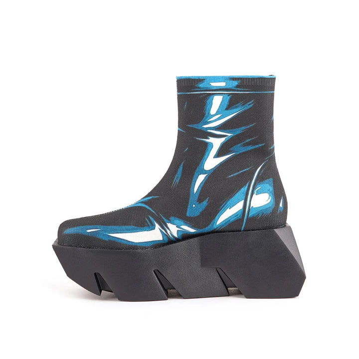United Nude Bull Canvas Lo Comic Botki Damskie na Platformie Czarne