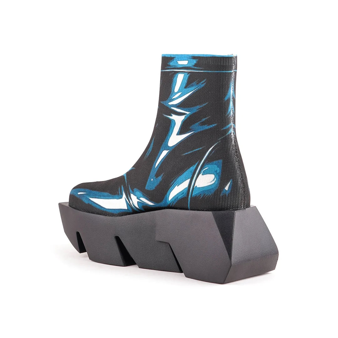 United Nude Bull Canvas Lo Comic Botki Damskie na Platformie Czarne