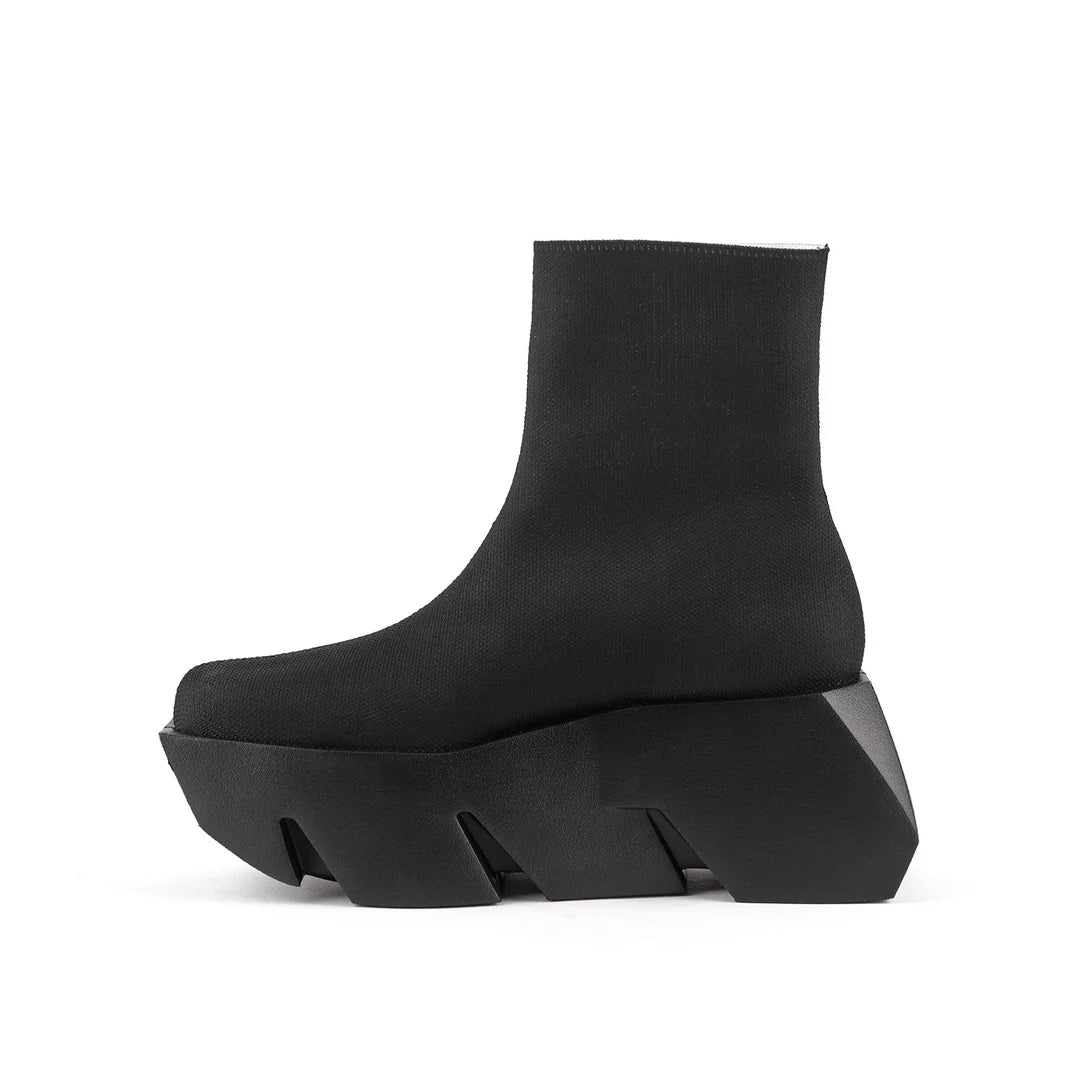 United Nude Bull Canvas Lo Mono Botki Damskie na Platformie Czarne