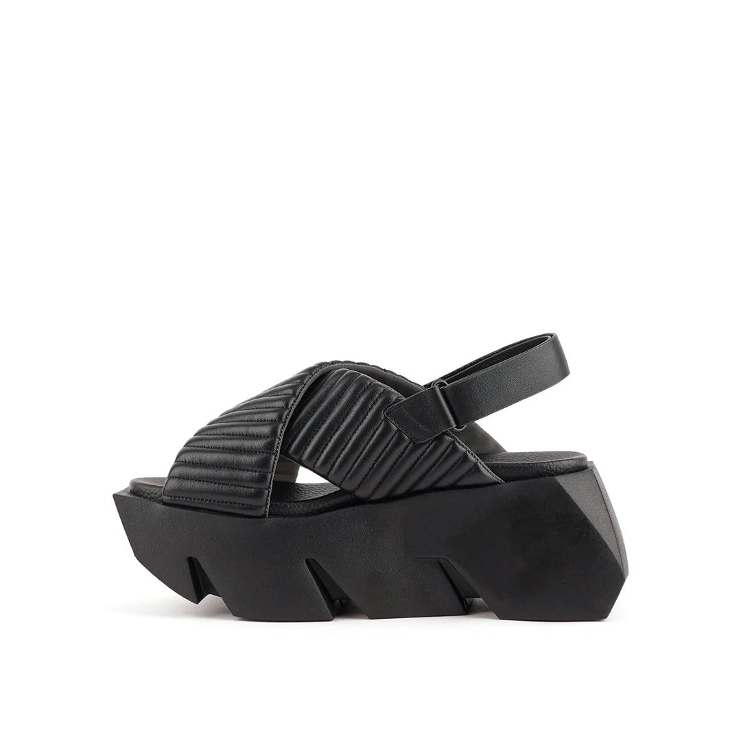 United Nude Bull Puffier Black Sandały Damskie na Platformie Czarne