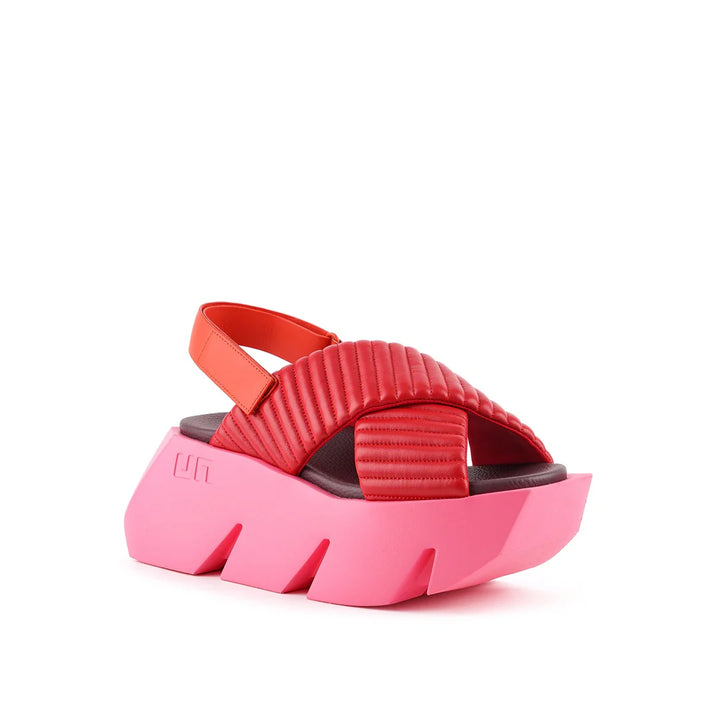 United Nude Bull Puffier Lily Sandały Damskie na Platformie Czerwone