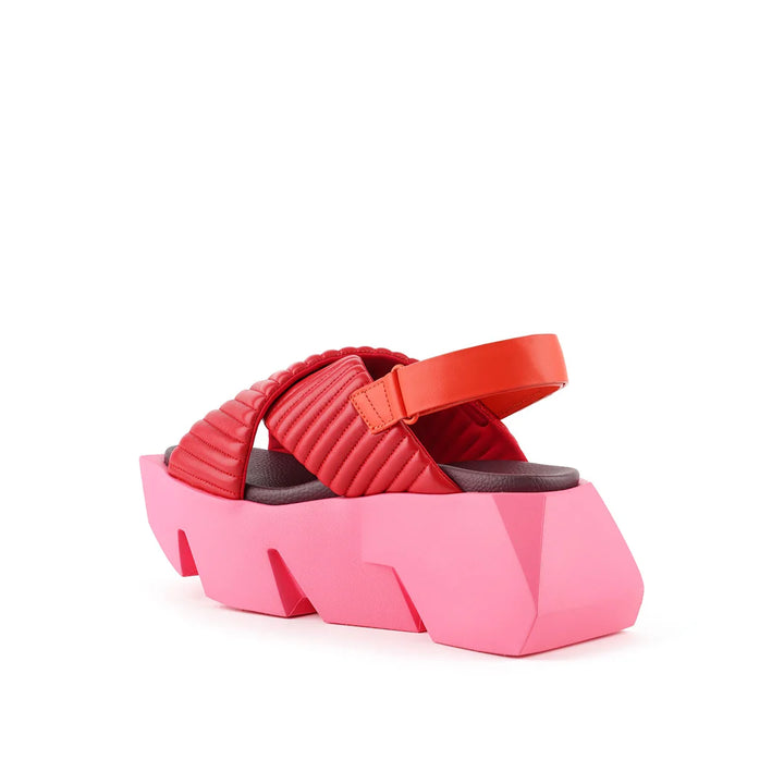 United Nude Bull Puffier Lily Sandały Damskie na Platformie Czerwone