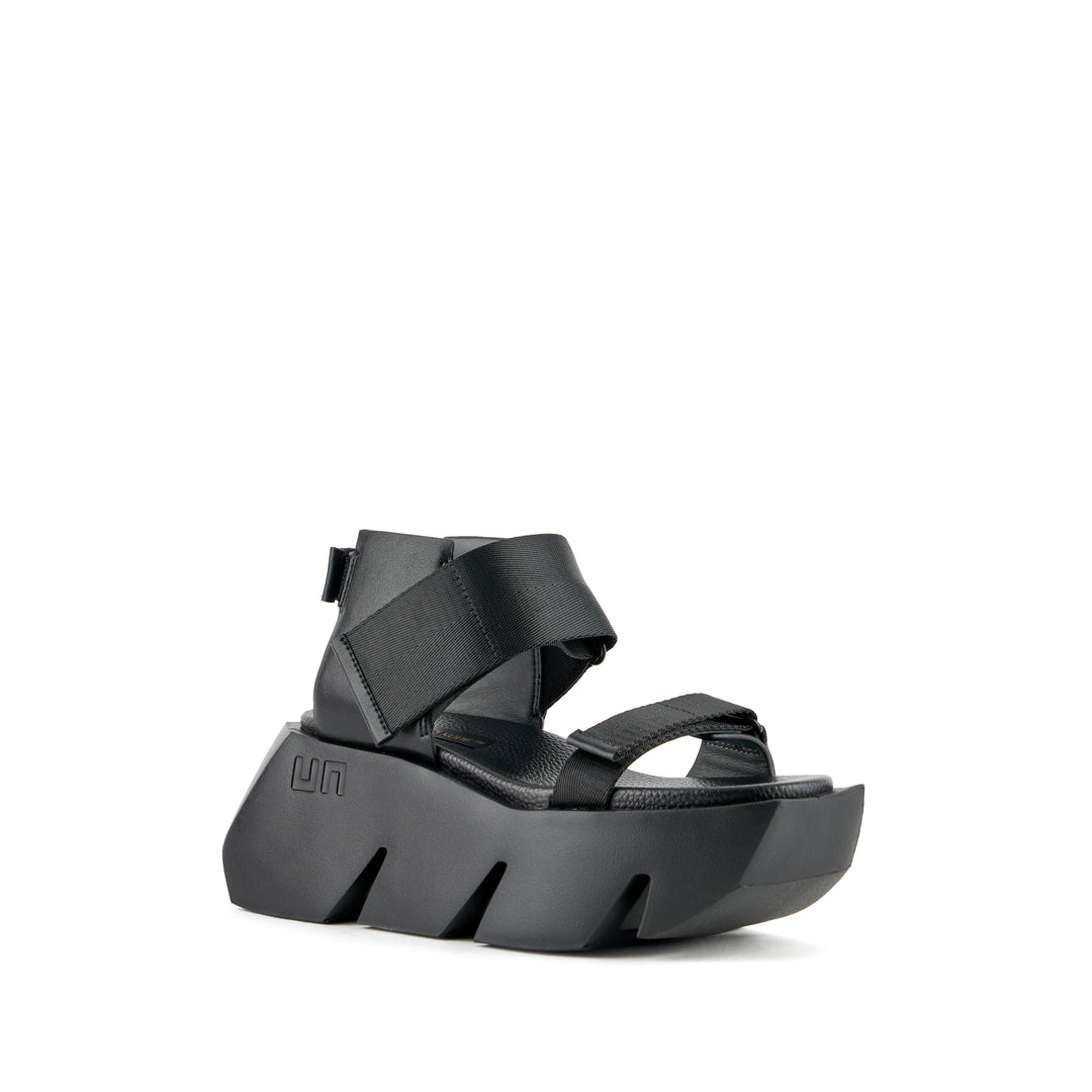 United Nude Bull Run Black Sandały Damskie na Platformie Czarne