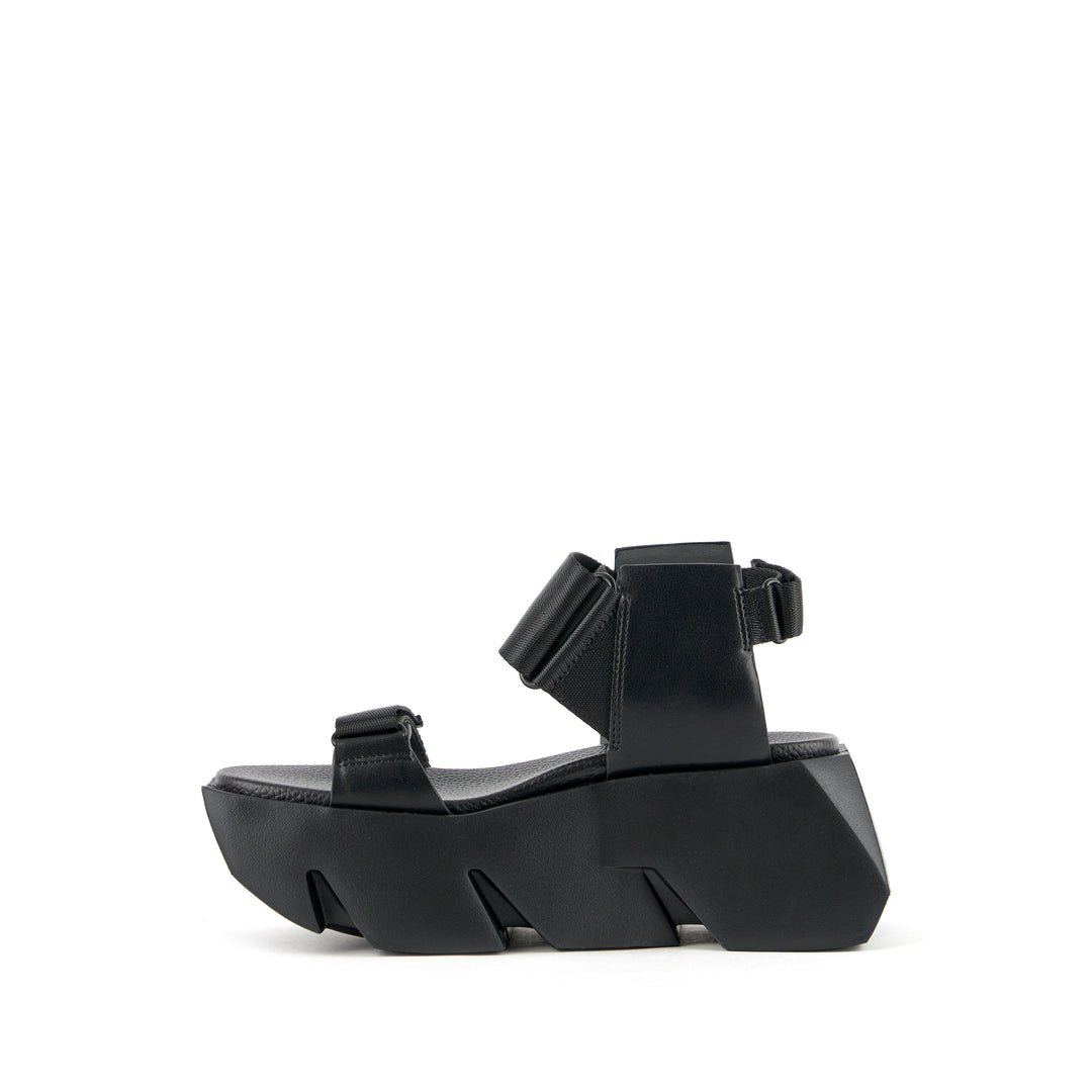 United Nude Bull Run Black Sandały Damskie na Platformie Czarne