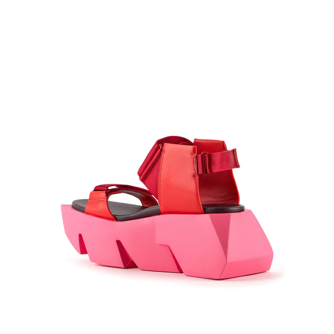 United Nude Bull Run Lily Sandały Damskie na Platformie Czerwone
