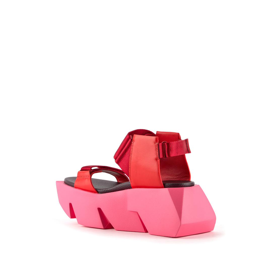 United Nude Bull Run Lily Sandały Damskie na Platformie Czerwone